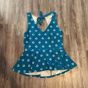 Anthropologie Peplum Tank Top Size M